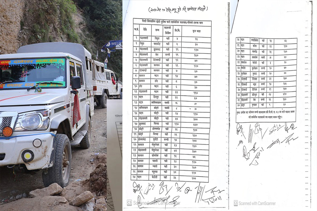 बैतडीमा छोटो दुरीका सवारीसाधनहरुको नयाँ भाडादर निर्धारण, कहाँको कति ?